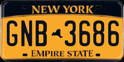 NY license plate GNB3686