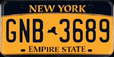 NY license plate GNB3689