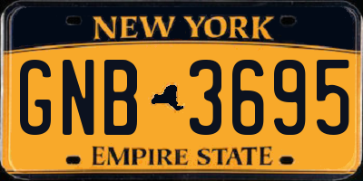 NY license plate GNB3695