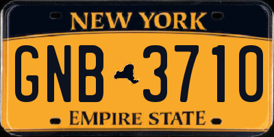 NY license plate GNB3710