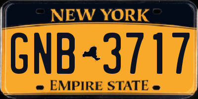 NY license plate GNB3717