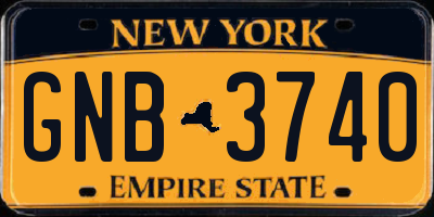 NY license plate GNB3740