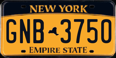 NY license plate GNB3750