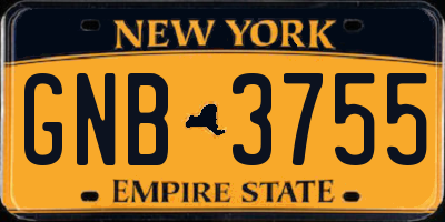 NY license plate GNB3755