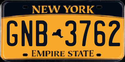NY license plate GNB3762