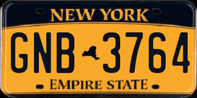 NY license plate GNB3764