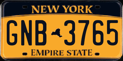 NY license plate GNB3765