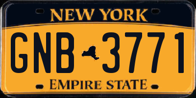 NY license plate GNB3771