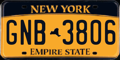 NY license plate GNB3806