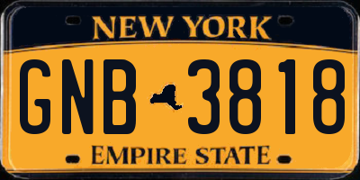 NY license plate GNB3818
