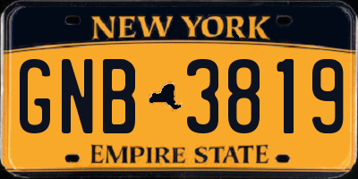 NY license plate GNB3819