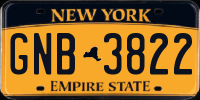 NY license plate GNB3822