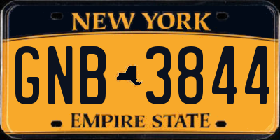 NY license plate GNB3844