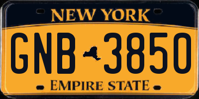 NY license plate GNB3850
