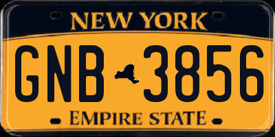 NY license plate GNB3856