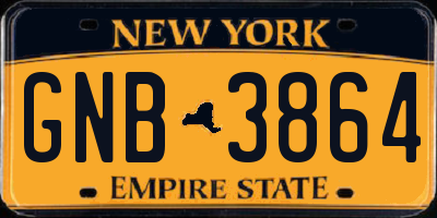 NY license plate GNB3864