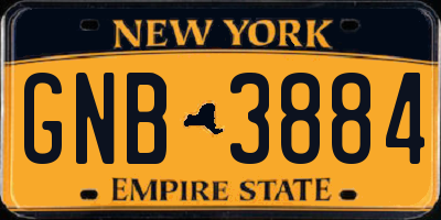 NY license plate GNB3884