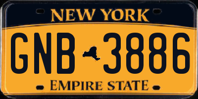 NY license plate GNB3886