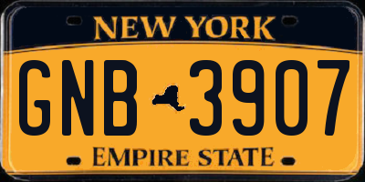 NY license plate GNB3907