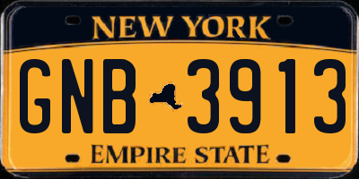 NY license plate GNB3913