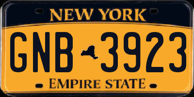 NY license plate GNB3923
