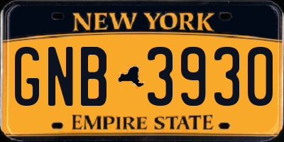 NY license plate GNB3930