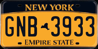 NY license plate GNB3933