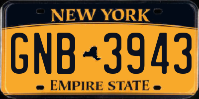 NY license plate GNB3943