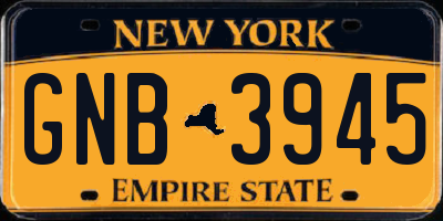 NY license plate GNB3945