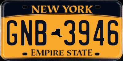 NY license plate GNB3946