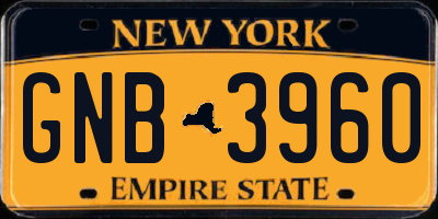 NY license plate GNB3960