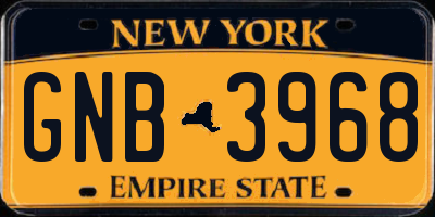 NY license plate GNB3968