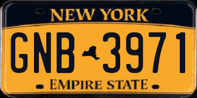 NY license plate GNB3971