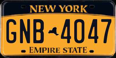NY license plate GNB4047
