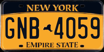 NY license plate GNB4059