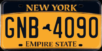NY license plate GNB4090