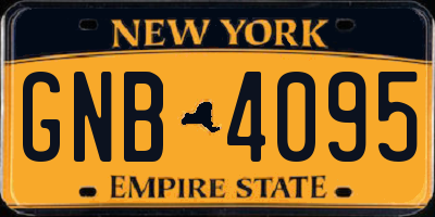 NY license plate GNB4095