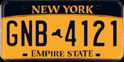 NY license plate GNB4121