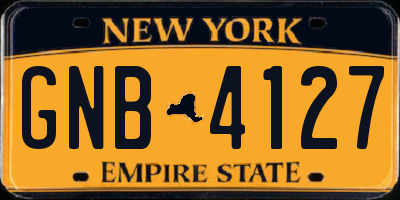 NY license plate GNB4127