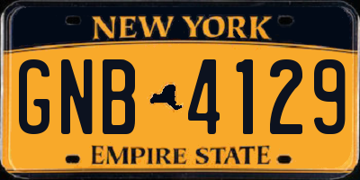 NY license plate GNB4129