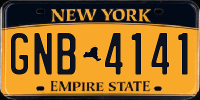 NY license plate GNB4141