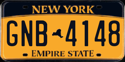 NY license plate GNB4148