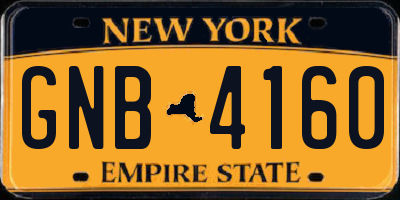 NY license plate GNB4160