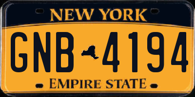 NY license plate GNB4194