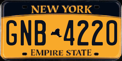 NY license plate GNB4220
