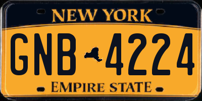 NY license plate GNB4224