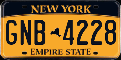 NY license plate GNB4228
