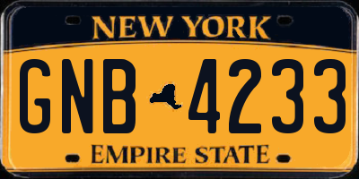 NY license plate GNB4233
