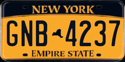 NY license plate GNB4237