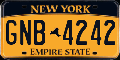 NY license plate GNB4242